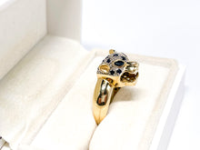 Lade das Bild in den Galerie-Viewer, Panther Tiger Ring | Gold | *Saphir blaue Augen* *BLUE EYES* | 14 Karat 585K