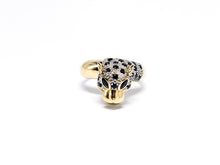 Lade das Bild in den Galerie-Viewer, Panther Tiger Ring | Gold | *Saphir blaue Augen* *BLUE EYES* | 14 Karat 585K
