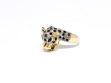 Lade das Bild in den Galerie-Viewer, Panther Tiger Ring | Gold | *Saphir blaue Augen* *BLUE EYES* | 14 Karat 585K