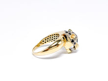 Lade das Bild in den Galerie-Viewer, Panther Tiger Ring | Gold | *Saphir blaue Augen* *BLUE EYES* | 14 Karat 585K