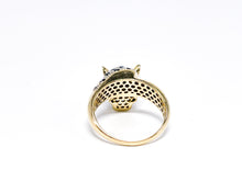 Lade das Bild in den Galerie-Viewer, Panther Tiger Ring | Gold | *Saphir blaue Augen* *BLUE EYES* | 14 Karat 585K