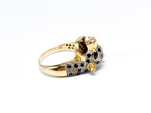 Lade das Bild in den Galerie-Viewer, Panther Tiger Ring | Gold | *Saphir blaue Augen* *BLUE EYES* | 14 Karat 585K
