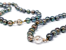 Lade das Bild in den Galerie-Viewer, Tahitiperlen I Tahiti Perlen Kette + Armband I Vintage Schmuck I 925er Silber