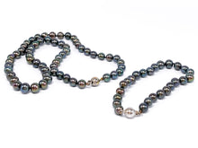 Lade das Bild in den Galerie-Viewer, Tahitiperlen I Tahiti Perlen Kette + Armband I Vintage Schmuck I 925er Silber