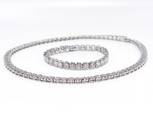 Lade das Bild in den Galerie-Viewer, Unisex Schmuckset I Silberschmuck I Armband + Kette Collier I CZ Steine I 925er Silber