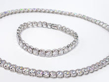 Lade das Bild in den Galerie-Viewer, Unisex Schmuckset I Silberschmuck I Armband + Kette Collier I CZ Steine I 925er Silber