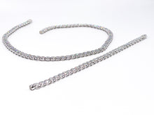 Lade das Bild in den Galerie-Viewer, Unisex Schmuckset I Silberschmuck I Armband + Kette Collier I CZ Steine I 925er Silber