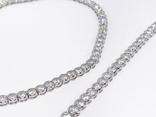 Lade das Bild in den Galerie-Viewer, Unisex Schmuckset I Silberschmuck I Armband + Kette Collier I CZ Steine I 925er Silber