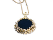 Lade das Bild in den Galerie-Viewer, Vintage Schmuck I "Onyx" "schwarzer Stein" I Anhänger + Kette