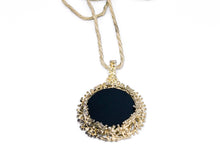 Lade das Bild in den Galerie-Viewer, Vintage Schmuck I "Onyx" "schwarzer Stein" I Anhänger + Kette