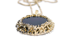 Lade das Bild in den Galerie-Viewer, Vintage Schmuck I "Onyx" "schwarzer Stein" I Anhänger + Kette