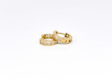 Lade das Bild in den Galerie-Viewer, Ohrringe Creolen I Ø 13,8 mm I Unisex Schmuck I Gold I DQCZ Steine I 14 Karat 585K