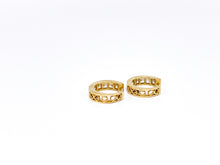 Lade das Bild in den Galerie-Viewer, Ohrringe Creolen I Ø 13,8 mm I Unisex Schmuck I Gold I DQCZ Steine I 14 Karat 585K