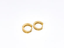Lade das Bild in den Galerie-Viewer, Ohrringe Creolen I Ø 13,8 mm I Unisex Schmuck I Gold I DQCZ Steine I 14 Karat 585K