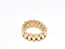 Lade das Bild in den Galerie-Viewer, RLX Stil | Unisex | Präsidentenband Glieder Kettenglieder Präsidenten | Gold Ring Gr. 55 | 8,3mm | 18 Karat 750K | + Original Zertifikat (Juwelier Silberberg)