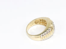 Lade das Bild in den Galerie-Viewer, RLX Stil | Unisex | Präsidentenband Glieder Präsidenten | Bicolor Gold Weißgold Diamanten Ring Gr. 56 | 0,47ct | 18 Karat 750K