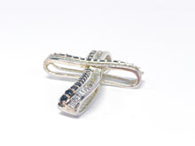 Lade das Bild in den Galerie-Viewer, Kreuz | Silber Silberschmuck Schmuck | babyblaue + schwarze Steine | 925er