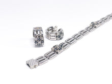 Lade das Bild in den Galerie-Viewer, Silber Schmuck | Silberschmuck | Armband + Ohrringe (Creolen) DQCZ Steine | 925er