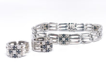 Lade das Bild in den Galerie-Viewer, Silber Schmuck | Silberschmuck | Armband + Ohrringe (Creolen) DQCZ Steine | 925er