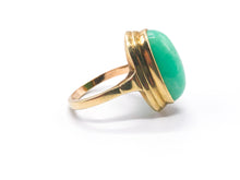 Lade das Bild in den Galerie-Viewer, Antik Vintage Schmuck I Jugendstil I Gold Ring I Jadeit Türkis I 14 Karat 585K