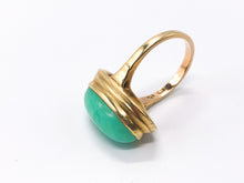 Lade das Bild in den Galerie-Viewer, Antik Vintage Schmuck I Jugendstil I Gold Ring I Jadeit Türkis I 14 Karat 585K