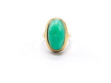 Lade das Bild in den Galerie-Viewer, Antik Vintage Schmuck I Jugendstil I Gold Ring I Jadeit Türkis I 14 Karat 585K