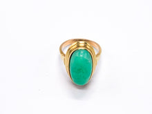 Lade das Bild in den Galerie-Viewer, Antik Vintage Schmuck I Jugendstil I Gold Ring I Jadeit Türkis I 14 Karat 585K