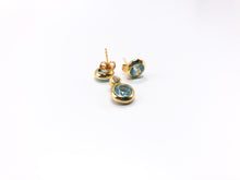 Lade das Bild in den Galerie-Viewer, Vintage Gold | Babyblauen Jaipur | Anhänger Ohrringe Ohrstecker | 14 Karat 585K