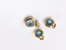 Lade das Bild in den Galerie-Viewer, Vintage Gold | Babyblauen Jaipur | Anhänger Ohrringe Ohrstecker | 14 Karat 585K