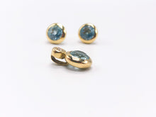 Lade das Bild in den Galerie-Viewer, Vintage Gold | Babyblauen Jaipur | Anhänger Ohrringe Ohrstecker | 14 Karat 585K