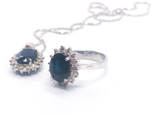 Lade das Bild in den Galerie-Viewer, LUXUS Diamanten Schmuckset I Weißgold I Ring Kette Anhänger I 0,93ct I 18 Karat 750K