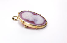 Lade das Bild in den Galerie-Viewer, Vintage Antik I Jugenstil I Goldschmuck I Gold Schmuck I 2 in 1 Anhänger/ Brosche I GEMME KAMEE I 14 Karat 585K