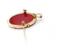 Lade das Bild in den Galerie-Viewer, Vintage Antik I Jugenstil I Goldschmuck I Gold Schmuck I 2 in 1 Anhänger/ Brosche I GEMME KAMEE I 14 Karat 585K
