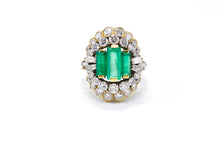 Lade das Bild in den Galerie-Viewer, Antik Vintage Schmuck | Turmalin Diamant Ring 2,00 ct | 18 Karat 750K