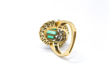 Lade das Bild in den Galerie-Viewer, Antik Vintage Schmuck | Turmalin Diamant Ring 2,00 ct | 18 Karat 750K