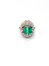 Lade das Bild in den Galerie-Viewer, Antik Vintage Schmuck | Turmalin Diamant Ring 2,00 ct | 18 Karat 750K