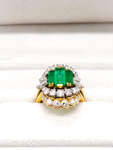 Lade das Bild in den Galerie-Viewer, Antik Vintage Schmuck | Turmalin Diamant Ring 2,00 ct | 18 Karat 750K