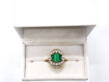 Lade das Bild in den Galerie-Viewer, Antik Vintage Schmuck | Turmalin Diamant Ring 2,00 ct | 18 Karat 750K