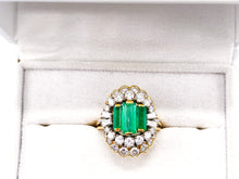 Lade das Bild in den Galerie-Viewer, Antik Vintage Schmuck | Turmalin Diamant Ring 2,00 ct | 18 Karat 750K