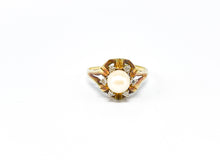 Lade das Bild in den Galerie-Viewer, Vintage Schmuck I Gold Ring I 14 Karat 585K I Perle + Diamanten ca. 0,15ct