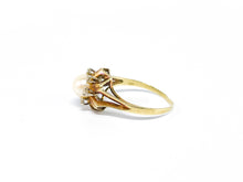 Lade das Bild in den Galerie-Viewer, Vintage Schmuck I Gold Ring I 14 Karat 585K I Perle + Diamanten ca. 0,15ct