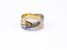 Lade das Bild in den Galerie-Viewer, VINTAGE - Diamantring BICOLOR Gold Weißgold Ring Diamant 0,37 ct 585K 14 Karat + Zertifikat