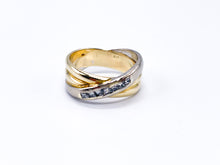 Lade das Bild in den Galerie-Viewer, VINTAGE - Diamantring BICOLOR Gold Weißgold Ring Diamant 0,37 ct 585K 14 Karat + Zertifikat