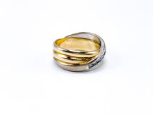 Lade das Bild in den Galerie-Viewer, VINTAGE - Diamantring BICOLOR Gold Weißgold Ring Diamant 0,37 ct 585K 14 Karat + Zertifikat