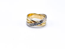 Lade das Bild in den Galerie-Viewer, VINTAGE - Diamantring BICOLOR Gold Weißgold Ring Diamant 0,37 ct 585K 14 Karat + Zertifikat