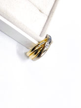 Lade das Bild in den Galerie-Viewer, VINTAGE - Diamantring BICOLOR Gold Weißgold Ring Diamant 0,37 ct 585K 14 Karat + Zertifikat
