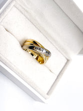 Lade das Bild in den Galerie-Viewer, VINTAGE - Diamantring BICOLOR Gold Weißgold Ring Diamant 0,37 ct 585K 14 Karat + Zertifikat