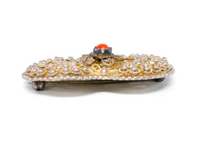 Lade das Bild in den Galerie-Viewer, Antike Vintage I traumhafte Brosche I Art déco - Jugendstil I 1940er Jahre I *red Stone* I *** ARTIKEL IST VERFÜGBAR ***
