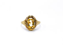Lade das Bild in den Galerie-Viewer, Art déco - Jugendstil I Damen Schmuck I Gold/ Goldschmuck Schmuck I Ring I 14 Karat 585K I VINTAGE ANTIK - Citrin I Saphir Gelb
