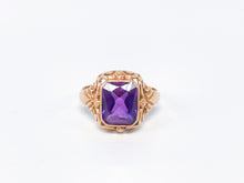 Lade das Bild in den Galerie-Viewer, Edler Gold Ring I Roségold I Antik - Vintage Schmuck I Art déco Jugendstil I 14 Karat 585K I Amethyst Lila